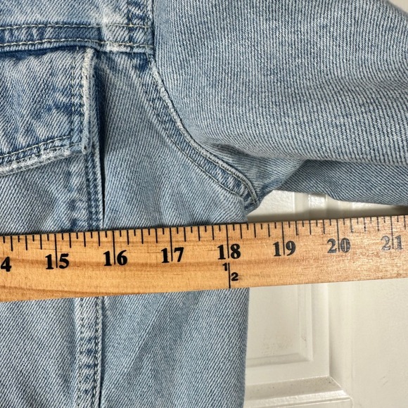 PAIGE City of Angels Embroidered Denim Trucker Jacket Women's Size M Light‎ Wash - Picture 5 of 12